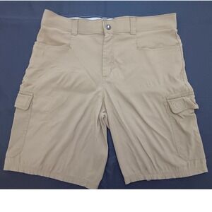 Orvis Mens Khaki Tan Performance Stretch Cargo Shorts Hiking Fishing Outdoor